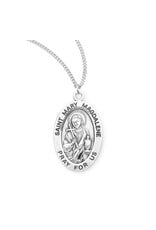 HMH Religious Sterling Silver St. Mary Magdalene Medal With 18" Chain Necklace