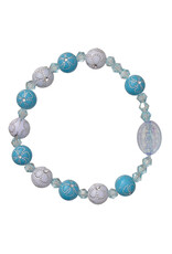 Sine Cera 8mm Blue Flower Acrylic Children’s Rosary Bracelet