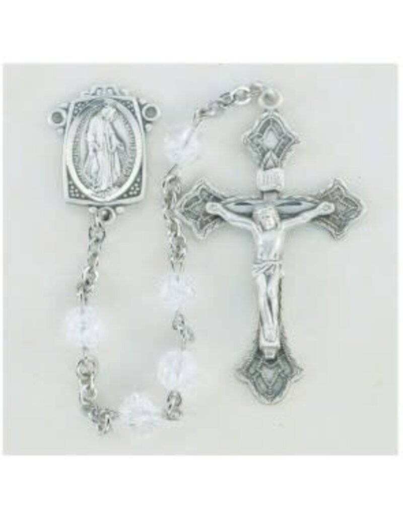 HMH Religious Tin Cut Crystal Aurora Borealis Rosary