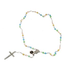 HMH Religious 6mm Tin Cut Multi Color Bead Rosary
