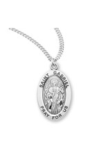 HMH Religious Sterling Silver St. Gabriel Medal With 20" Chain Necklace