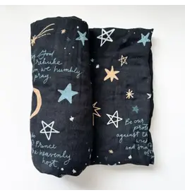 The Little Rose Shop St. Michael Prayer - Catholic Baby Muslin Blanket Swaddle