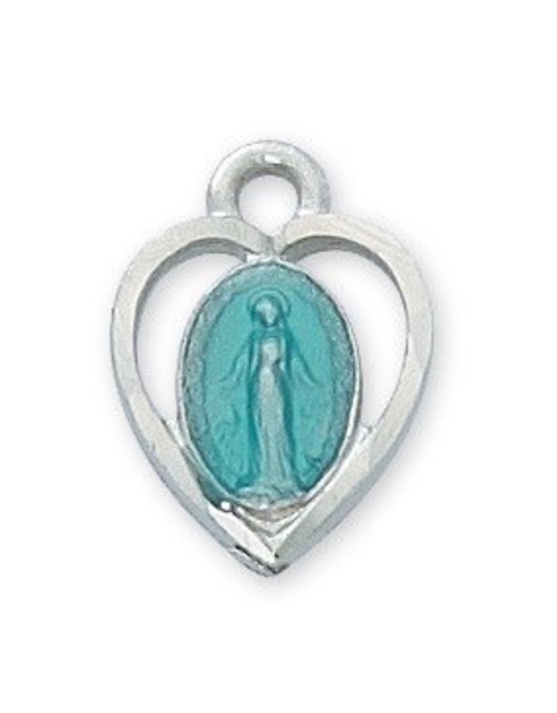 McVan Blue Enameled Miraculous Medal with 18" Chain