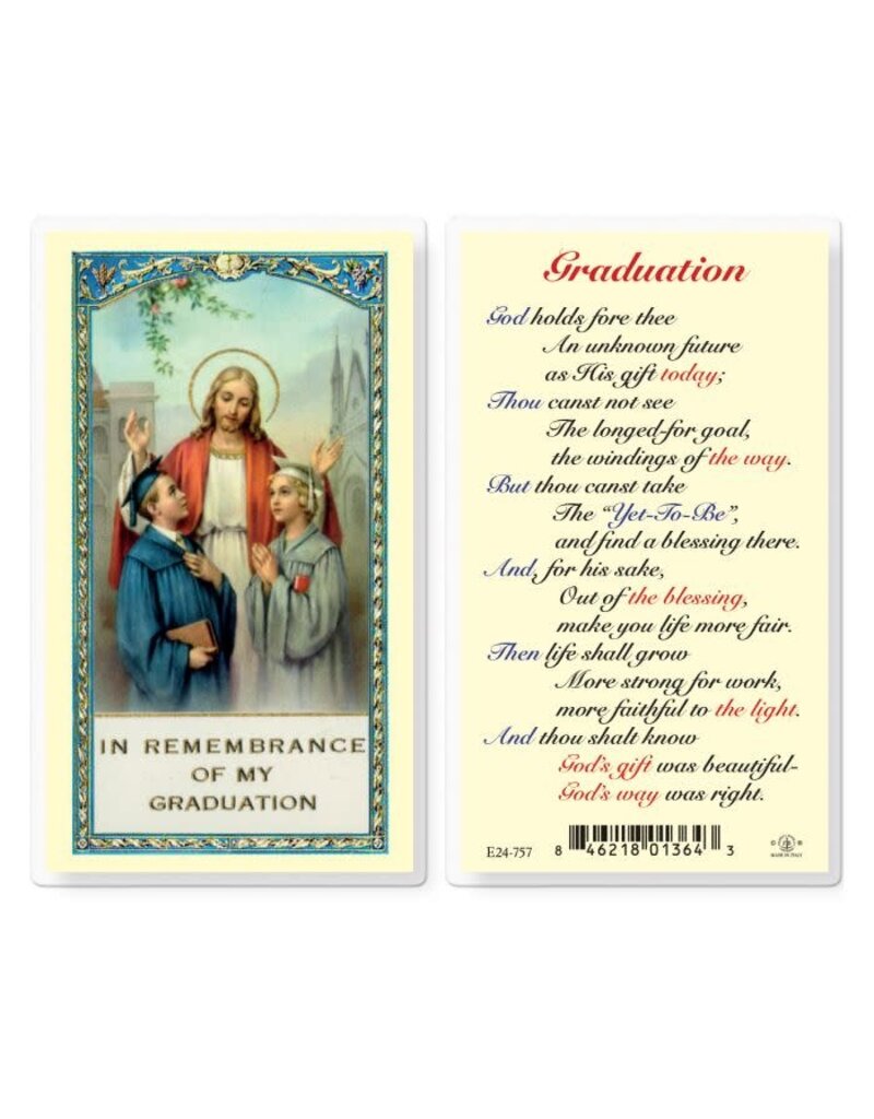 WJ Hirten In Remembrance of my Graduation Laminated Holy Card