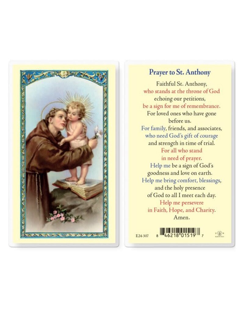 WJ Hirten Laminated Holy Card Prayer to St. Anthony