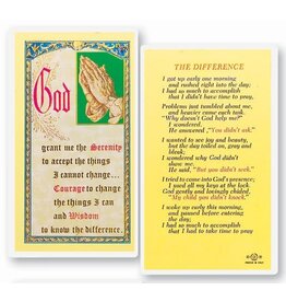 WJ Hirten Laminated Holy Card (A-I) The Difference