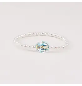 Holy Water Bracelet Holy Water Miraculous Medal Bracelet, Crystal Pearl