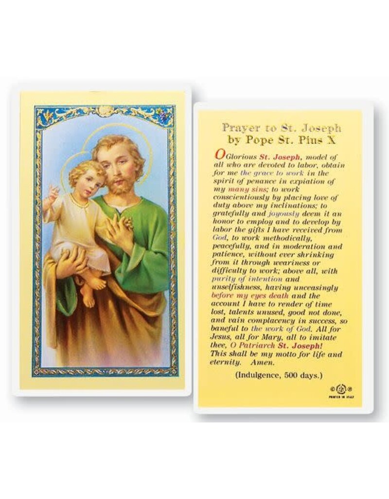 WJ Hirten Laminated Holy Card (S-Z)