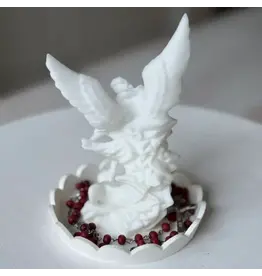 Be Still Prayer Space 3D Printed  St. Michael in Action Rosary holder, 4"(holder only)