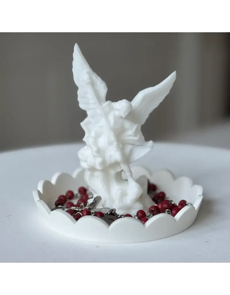 Be Still Prayer Space 3D Printed  St. Michael in Action Rosary holder, 4"(holder only)