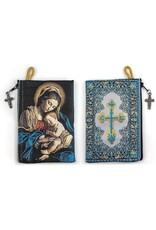 Logos Trading Post Virgin Mary Madonna and Child Woven Tapestry Rosary Pouch