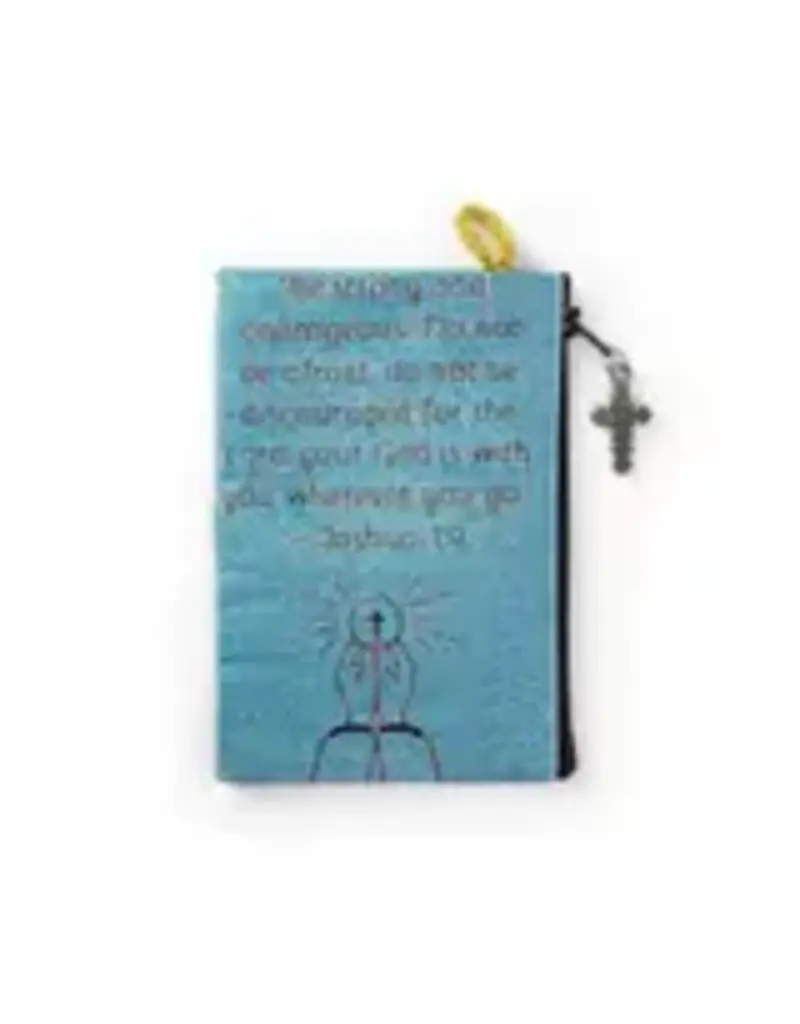 Logos Trading Post Rosary Pouch 6x4" - First Communion and Joshua 1:9