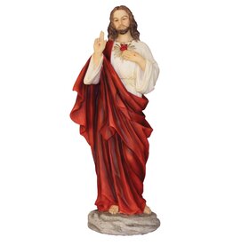 Goldscheider of Vienna Sacred Heart of Jesus, Full Hand-Painted Color, 10"