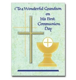 Altar + Home To A Wonderful Grandson First Communion Card