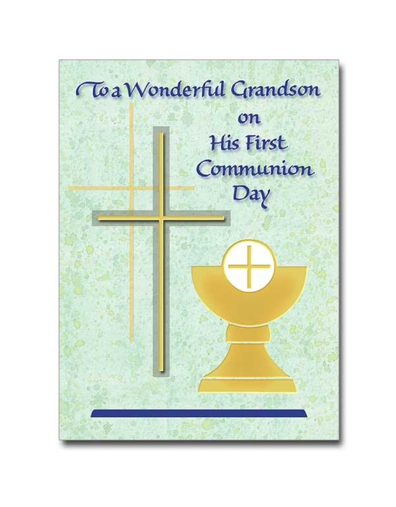 Altar + Home To A Wonderful Grandson First Communion Card