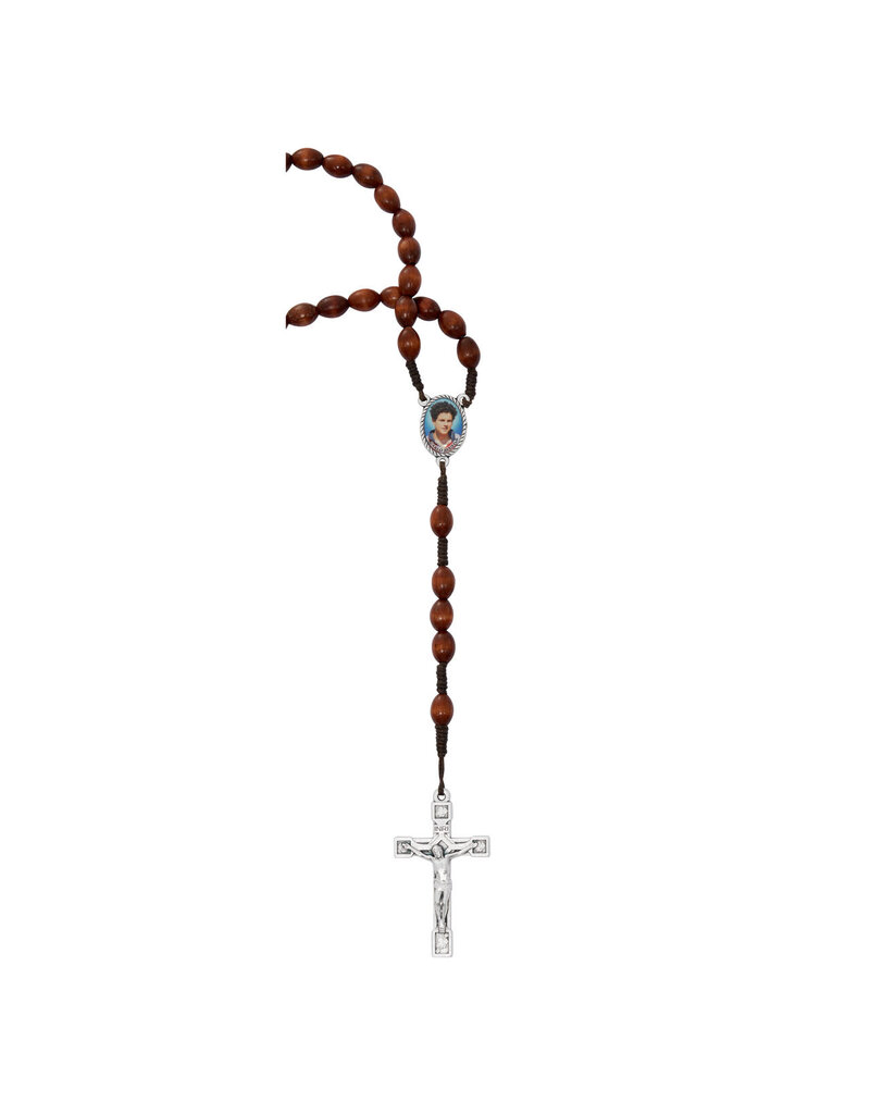 McVan Bl. Carlos Acutis Brown Wood Rosary