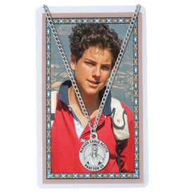 McVan Carlo Acutis Pewter Pendant with Prayer Card