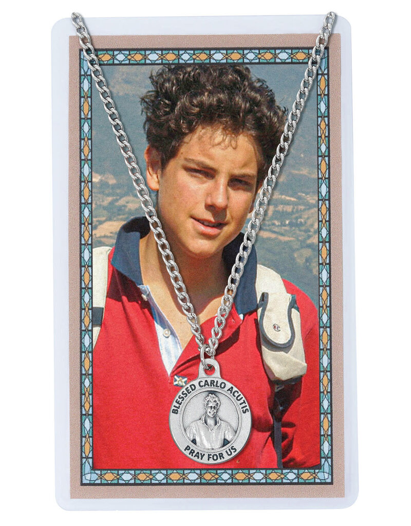 McVan Carlo Acutis Pewter Pendant with Prayer Card