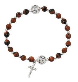 McVan St. Padre Pio Sandstone Rosary Bracelet