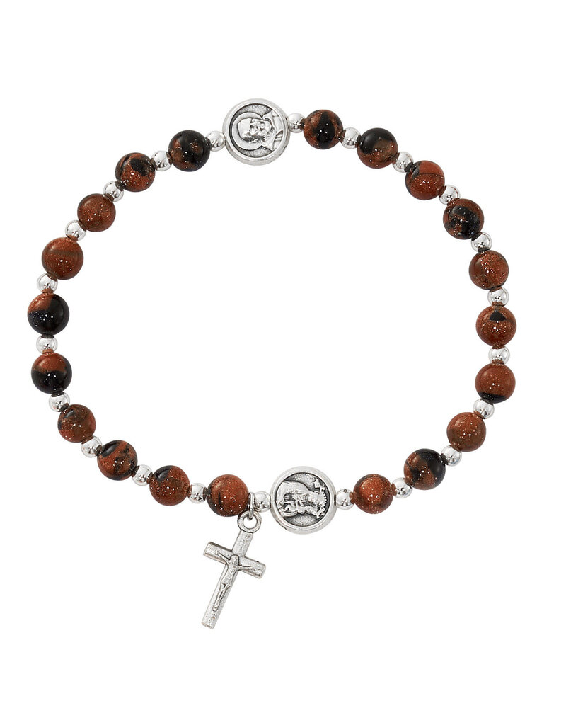McVan St. Padre Pio Sandstone Rosary Bracelet