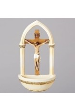 Roman, Inc 7" Crucifix Holy Water Font - Florentine Style