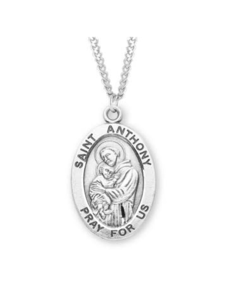 HMH Religious Sterling St. Anthony Medal Size 8 on 24" Chain