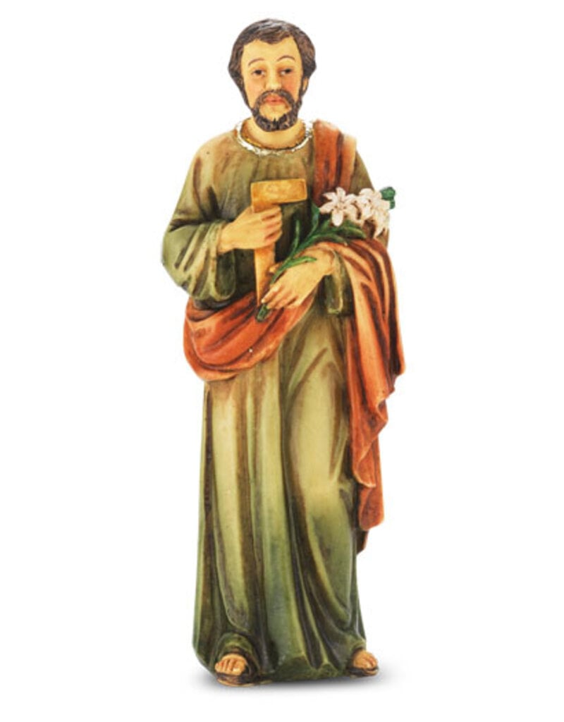 WJ Hirten 4" Statue with Prayer Card St. Joseph the Worker