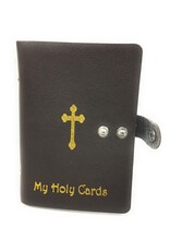 WJ Hirten My Holy Cards Brown Gold Stamped Leatherette Prayer Card Holder