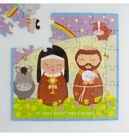 Shining Light Dolls St. Clare and St. Francis of Assisi Mini Puzzle