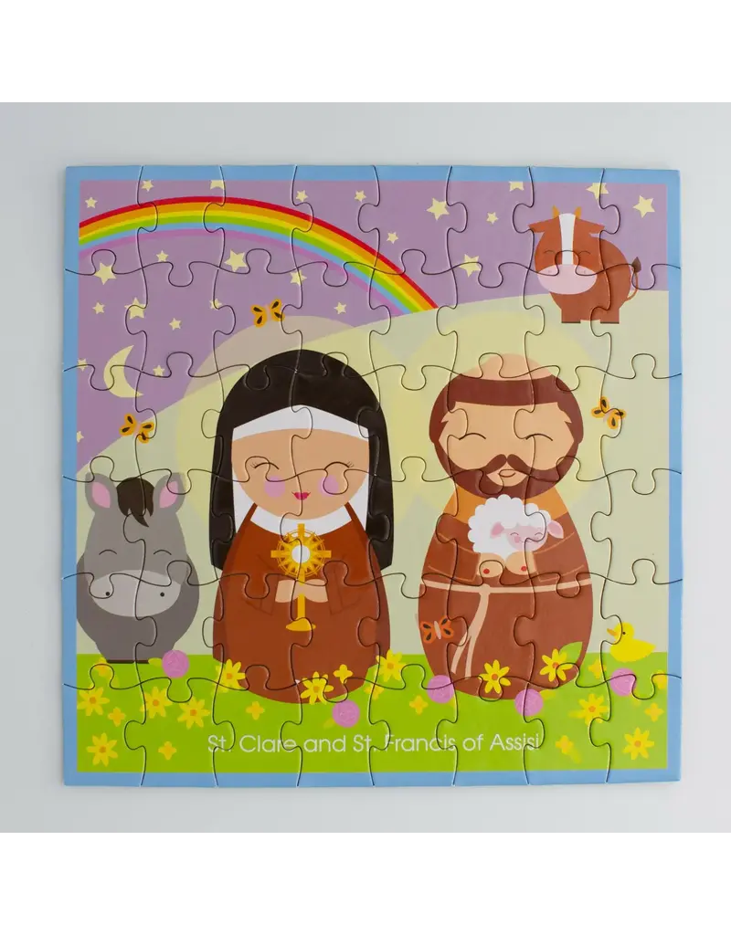 Shining Light Dolls St. Clare and St. Francis of Assisi Mini Puzzle