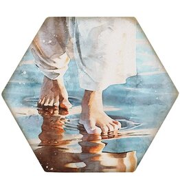 Jesus On Water Hexagon Coaster