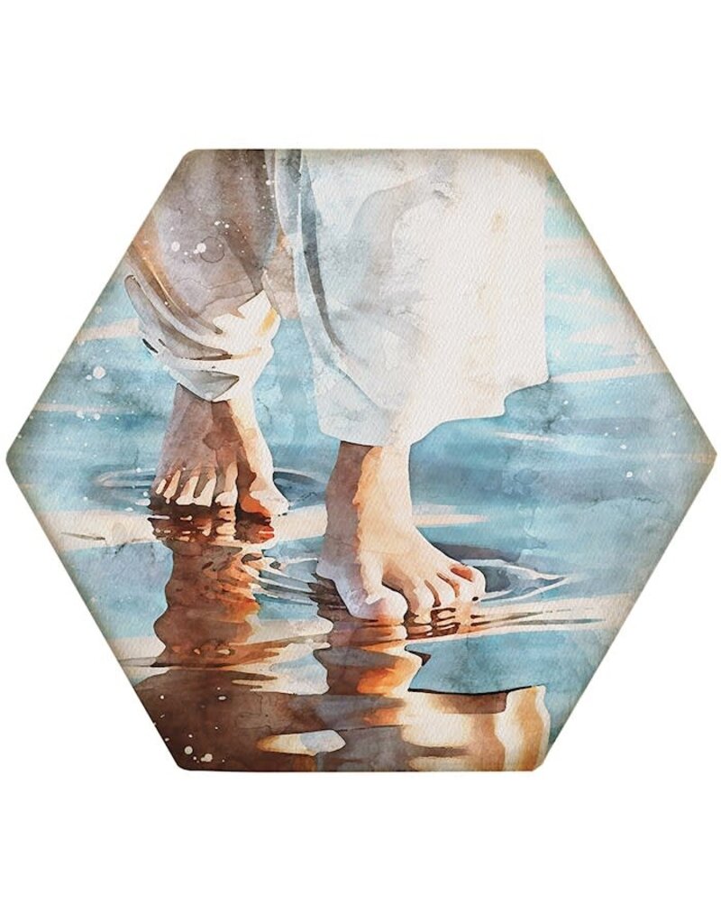 Jesus On Water Hexagon Coaster
