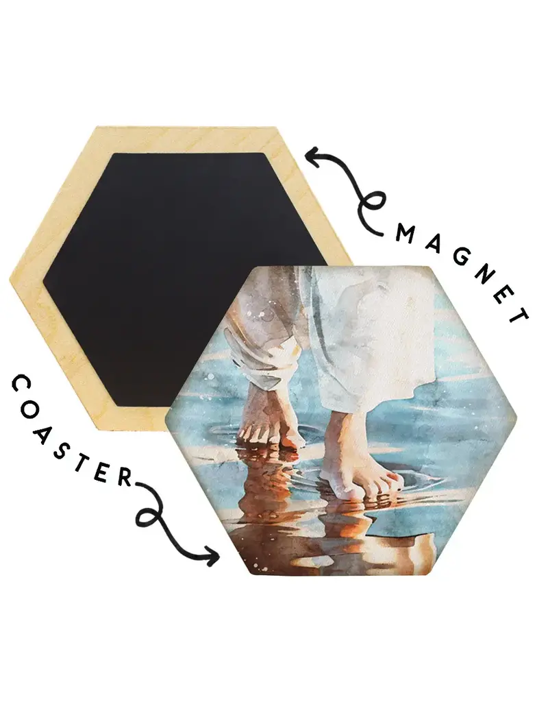 Jesus On Water Hexagon Coaster