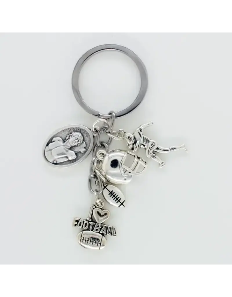 Oremus Mercy I Love Football Keychain