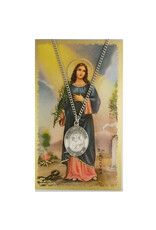 McVan St. Agatha Oval Pewter Pendant with Prayer Card