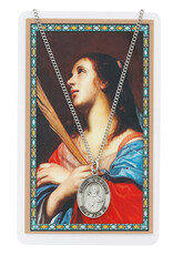 McVan St. Agatha Oval Pewter Pendant with Prayer Card
