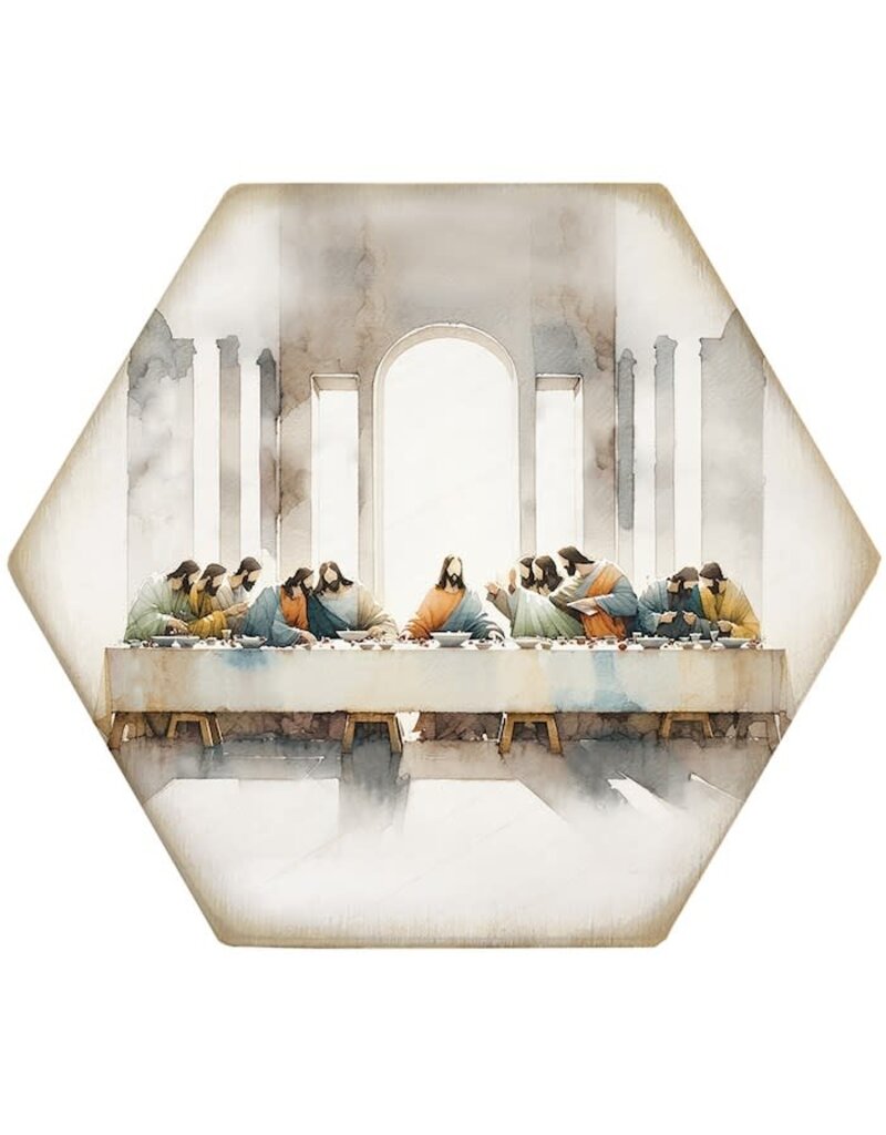 Sincere Surroundings Last Supper Hexagon Coaster