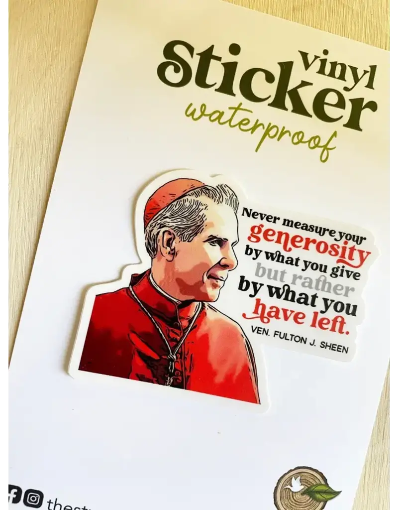The Stump of Jesse Ven. Fulton J. Sheen Waterproof Catholic Sticker
