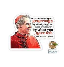 The Stump of Jesse Ven. Fulton J. Sheen Waterproof Catholic Sticker