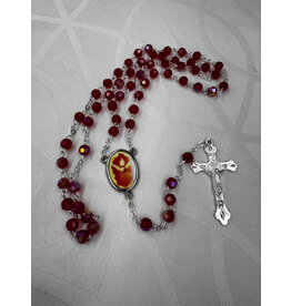Costa Articoli Religiosi Holy Spirit Rosary 6mm Red Crystal
