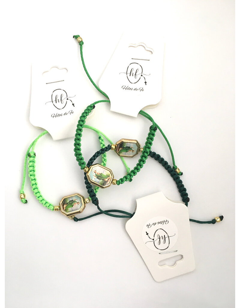 St. Jude Knotted Green Bracelet