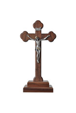 Sine Cera 9″ Walnut Standing Budded Crucifix