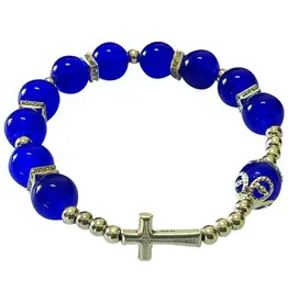 Lumen Mundi Dark Blue Cross Stretch Bracelet