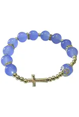 Lumen Mundi Light Blue Cross Stretch Bracelet