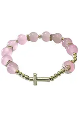 Lumen Mundi Light Pink Cross Stretch Bracelet