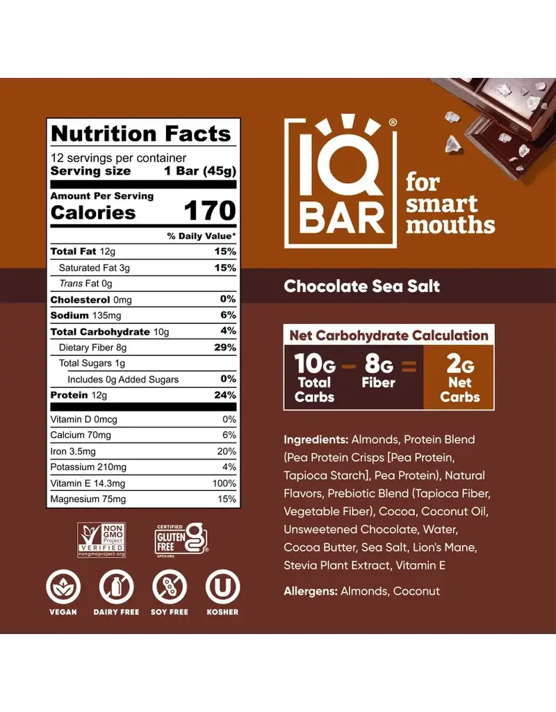 IQBAR IQBAR Chocolate Sea Salt Keto Protein Bar