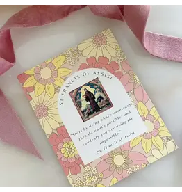 St Francis of Assisi Prayer Card Gift For Peace Prayer Saint | Yellow/pink/coral-ish