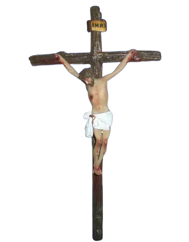 Fiat Religious Statues 11" Resin Crucifix with Natural Colors