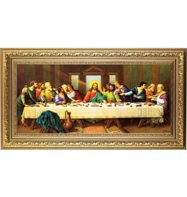 WJ Hirten 11" x 18" Last Supper by Zabateri with Goldleaf Wood Frame