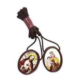 Religious Art Inc Oval Wooden Scapular (Brazillian scapular)